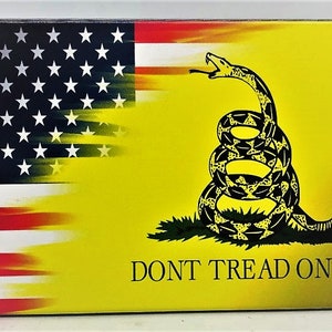 Dont Tread On Me Flag Aluminum Trailer Hitch Cover. UV 4x6