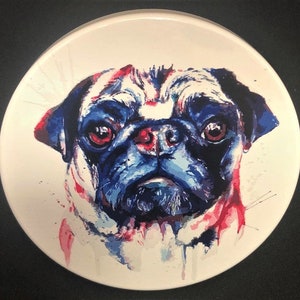 Dog Face Aluminum Trailer Hitch Cover. UV 5&quot; Round