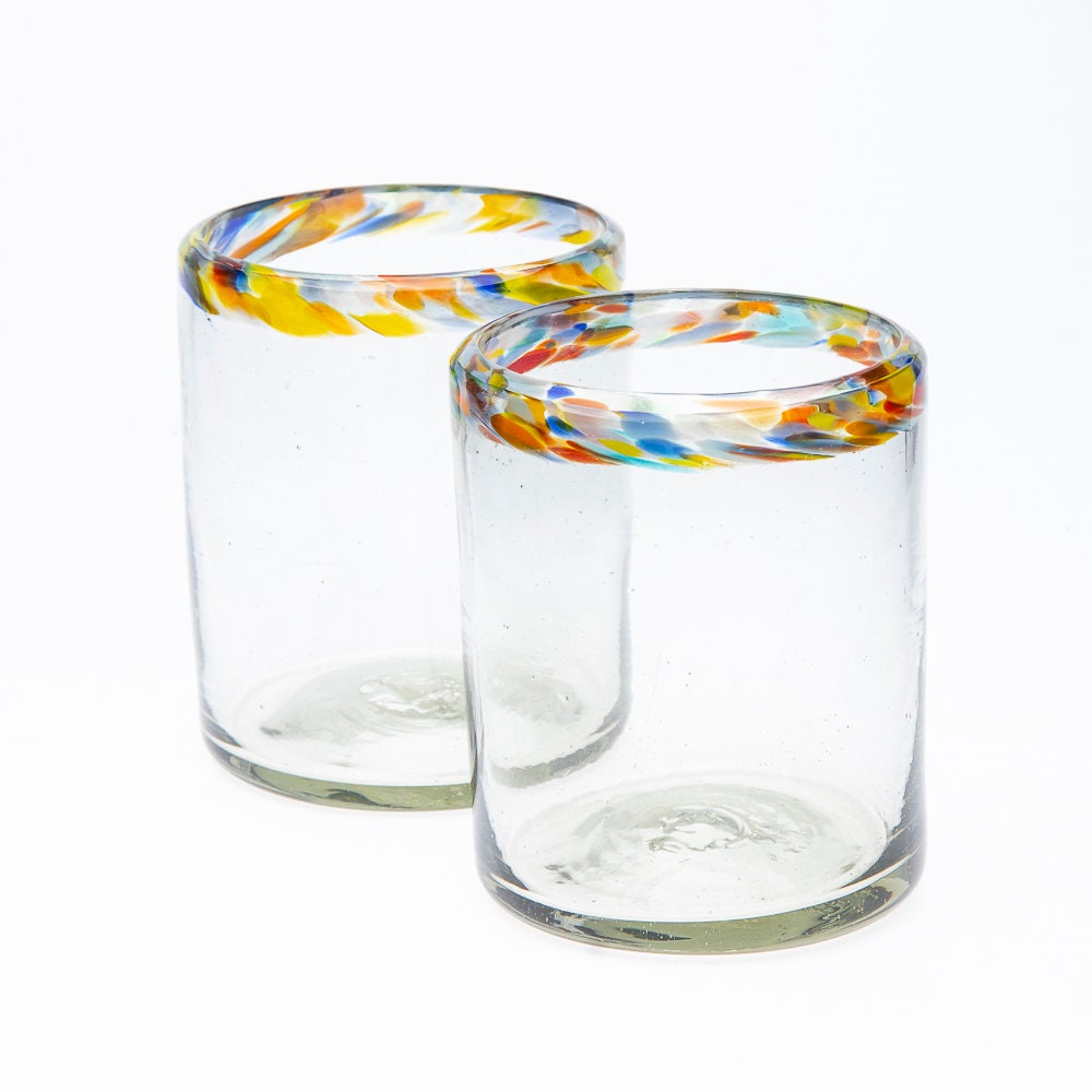 Verres Tumbler Soufflés à La Main 2 Pack - Verres Tumbler, Verre Soufflé Mexicain, Cocktail, Cocktai