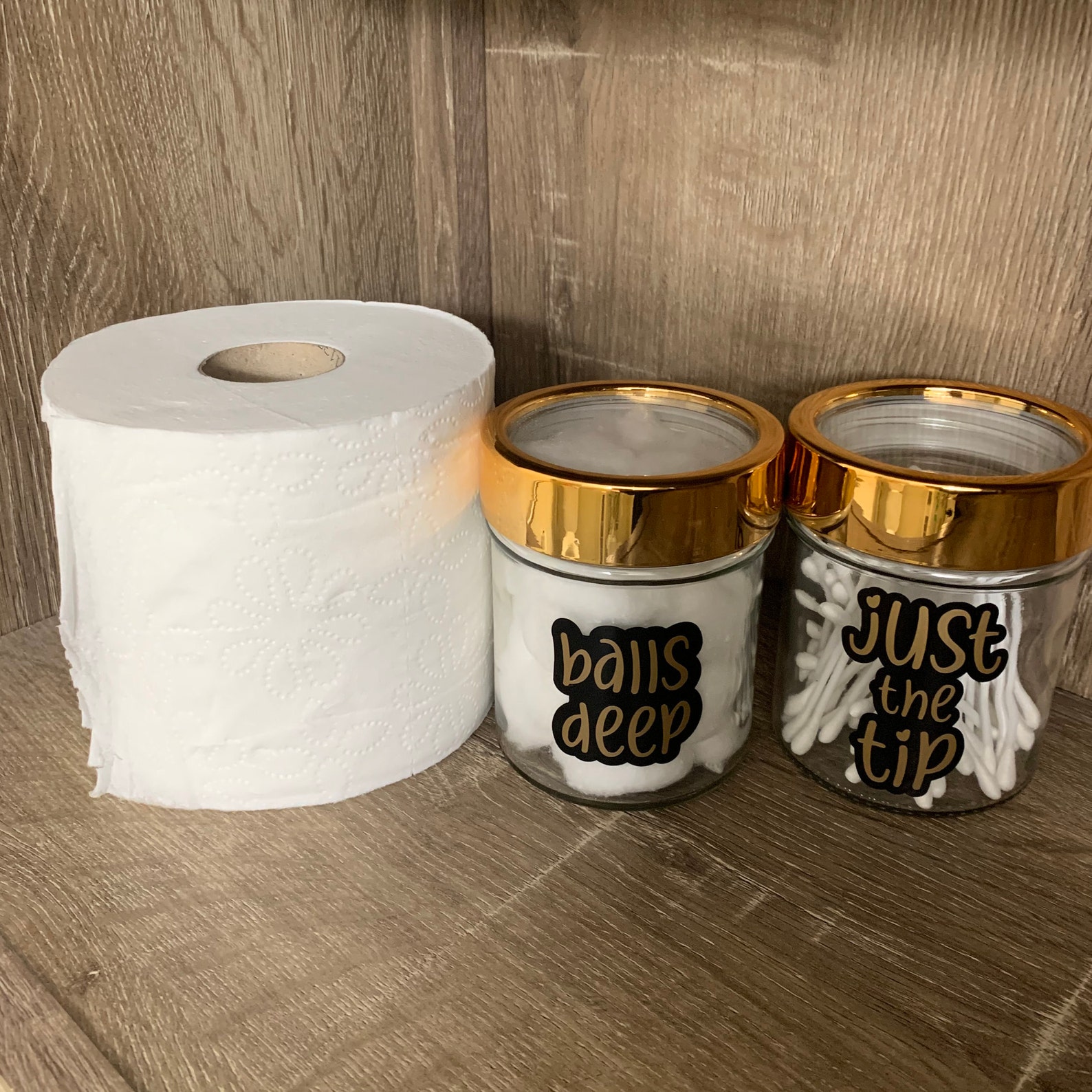 Funny Bathroom Jars / Just the tip/balls deep/tie me up. Adult Etsy