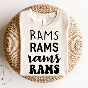 Rams SVG, Ram SVG, Team Sport Shirts, Gameday SVG, School Spirit SVG, Football Mom SVG, Rams Maskottchen, Rams png, Schulmaskottchen SVG