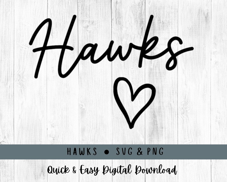 Hawks instant download file. You will receive a SVG & PNG file with transparent background. The file will be available to download once payment is confirmed.