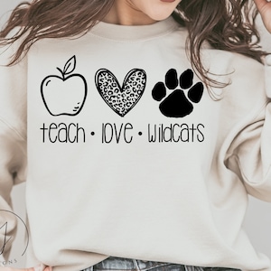 Wildcat SVG, Team Sport Shirts, Teach Love Inspire svg, Friday Teacher Shirts svg, Teacher Life svg, School Spirit svg, Teacher svg