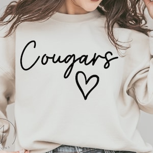 Cougars SVG, Team Sport Shirts, Gameday Svg, Cougars Cheer svg, Team Spirit svg, School Spirit svg, Football Mom svg, Cougar SVG