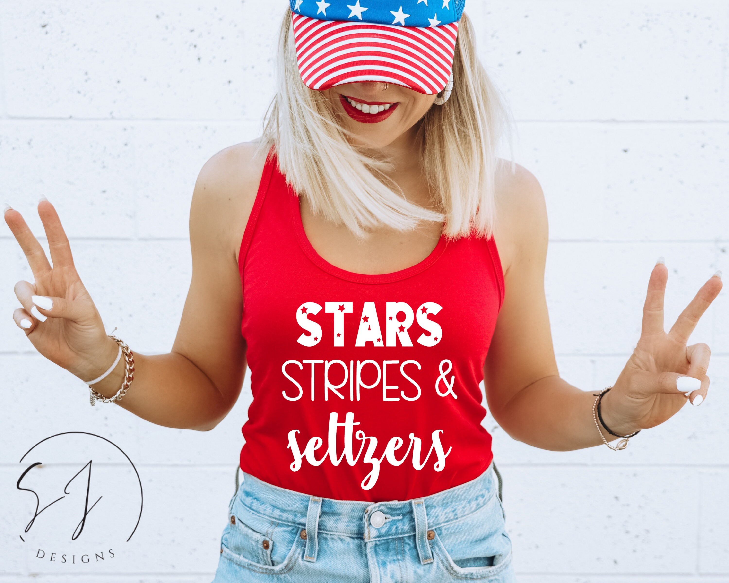 Chulianyouhuo Women's 'Four Score And Seven Beers Ago' Tank Top - Sleeveless Funny 4th Of July Shirt, White, XL