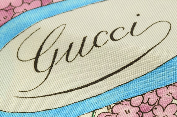 Authentic Gucci 100% Silk Scarf White A Norma Del… - image 4