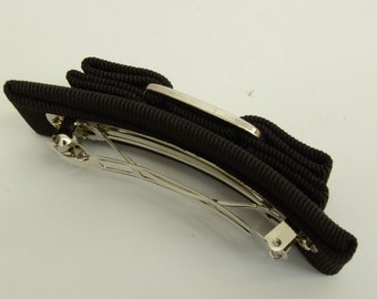 Authentic Salvatore Ferragamo Hair Clip SP Buckle Logo Black