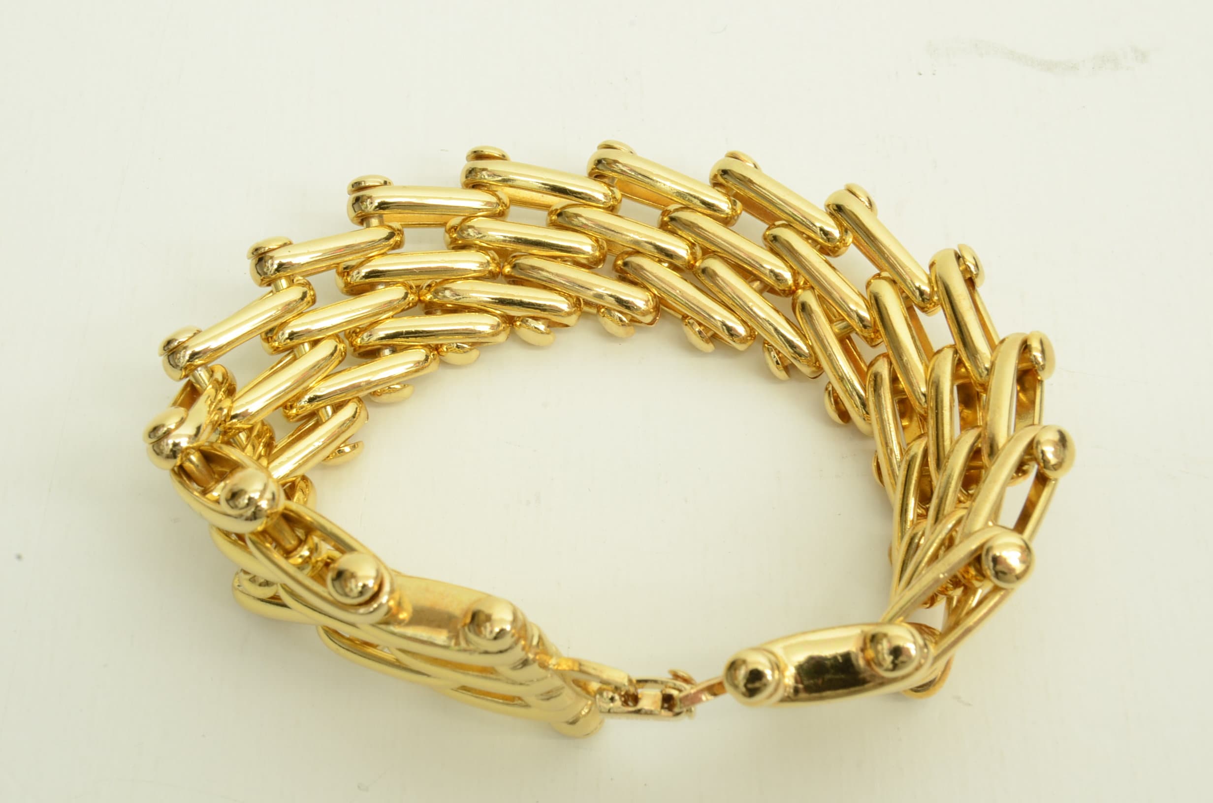 Authentic Christian Dior Vintage Bracelet GP Link Jewelry