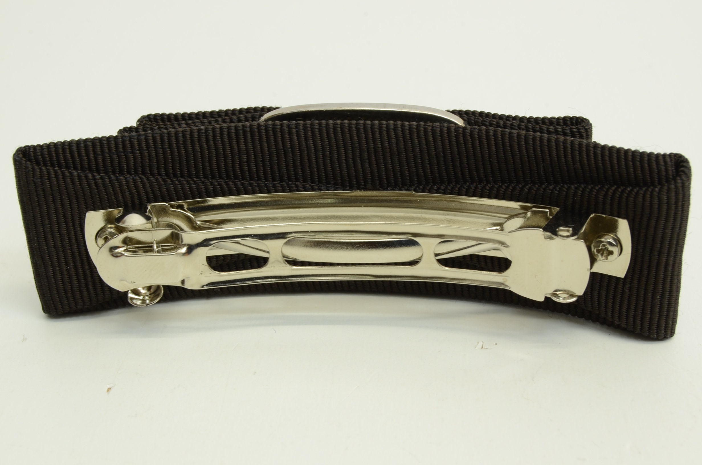Authentic Salvatore Ferragamo Hair Clip SP Buckle Logo Black