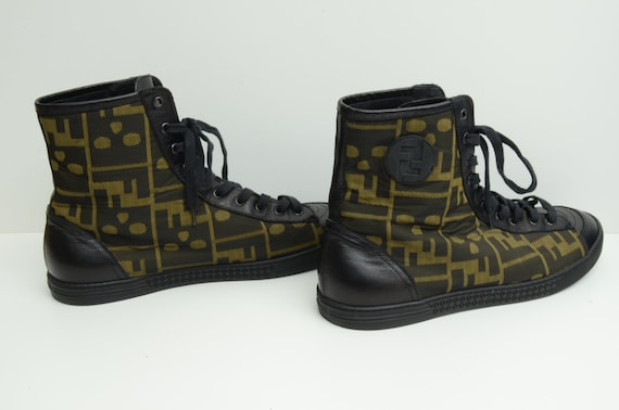 Authentic Fendi Zucca High Top Sneakers Classic S… - image 4