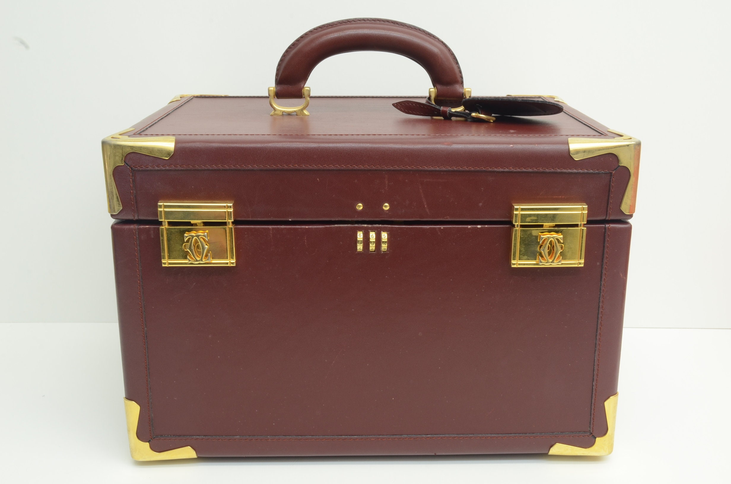 Authentic Cartier Vintage Jewelry Box Must de Burgundy Leather Etsy