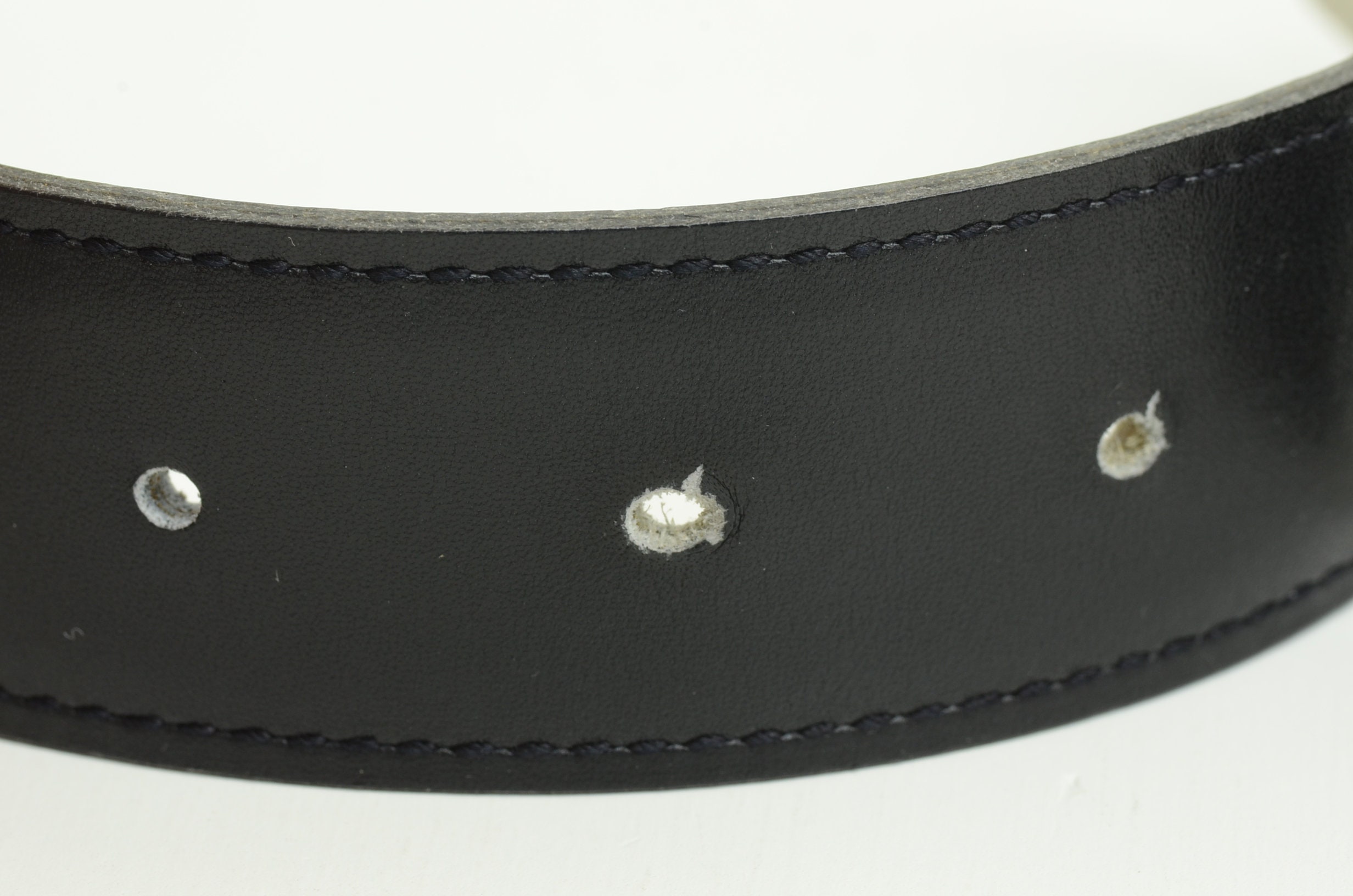 Authentic Hermes Belt Black Leather SP Buckle Horse Logo 1997 