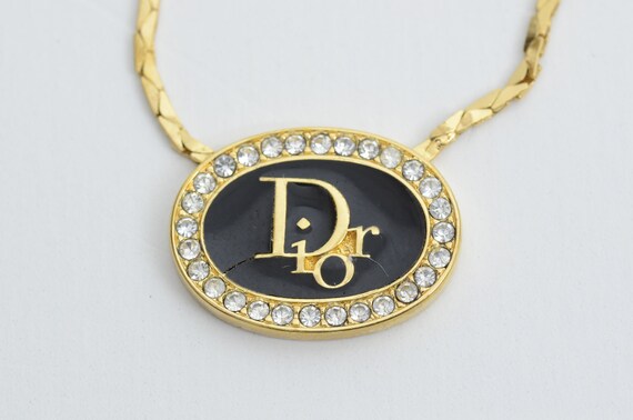 Dior☆ Brass Necklace With Logo Monogram Dior Dior Brass Necklace With Logo Monogram