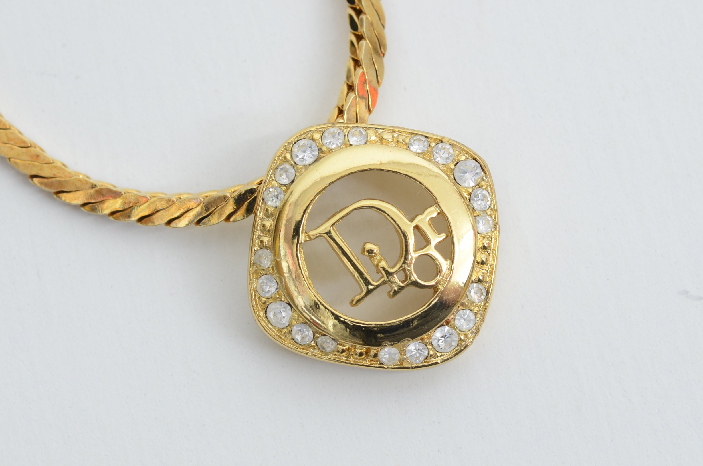 Authentic Christian Dior Necklace Signature Monogram Authentic Christian Dior Necklace Signature Monogram