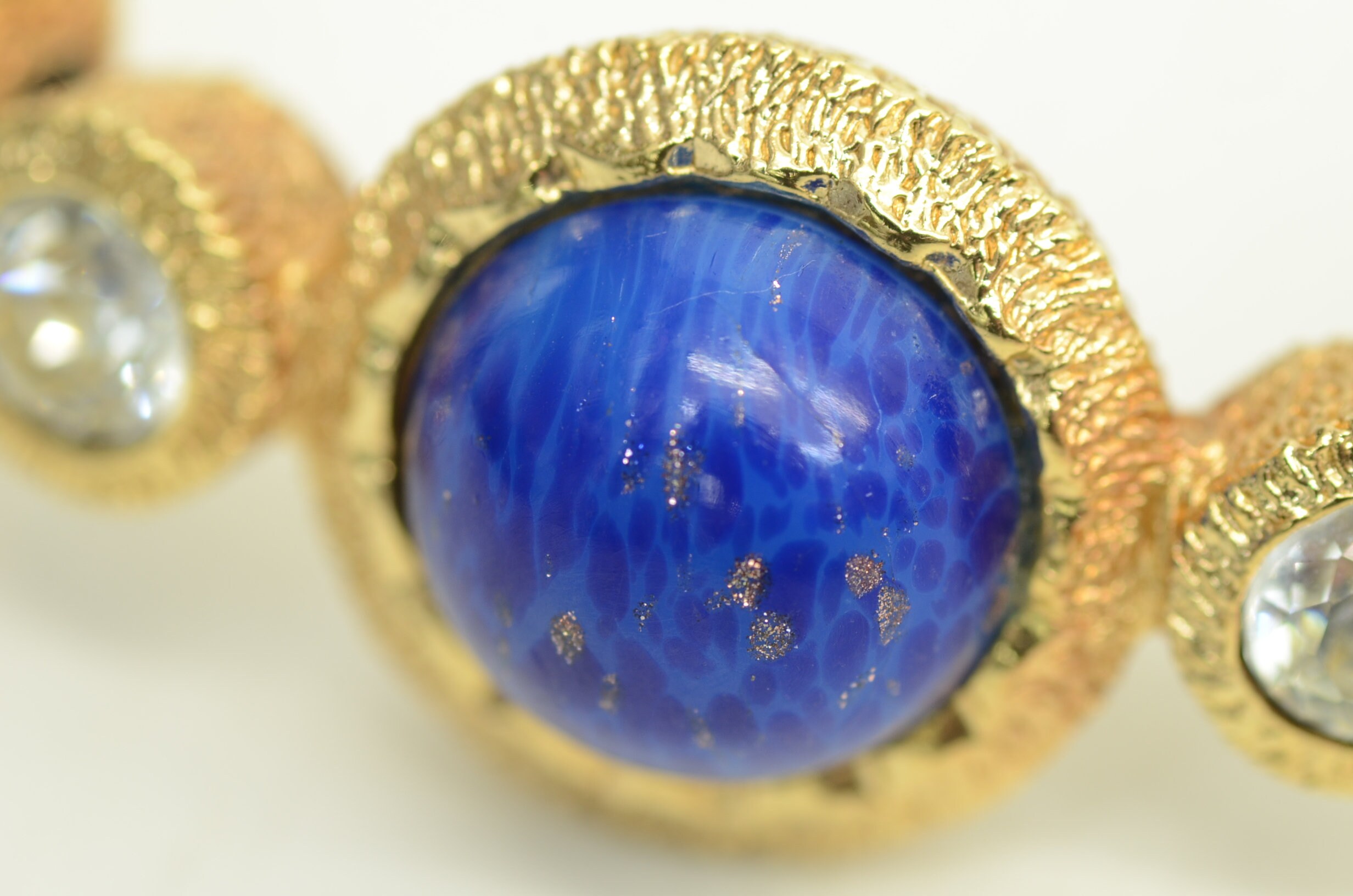 Authentic Christian Dior Bracelet Gold Plated Rhinestone Lapis Etsy