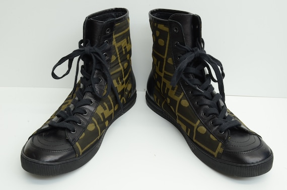 Authentic Fendi Zucca High Top Sneakers Classic S… - image 1