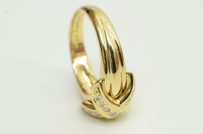 Authentic Tiffany & Co. Ring 18K Gold Band Crossover Diamond - Etsy