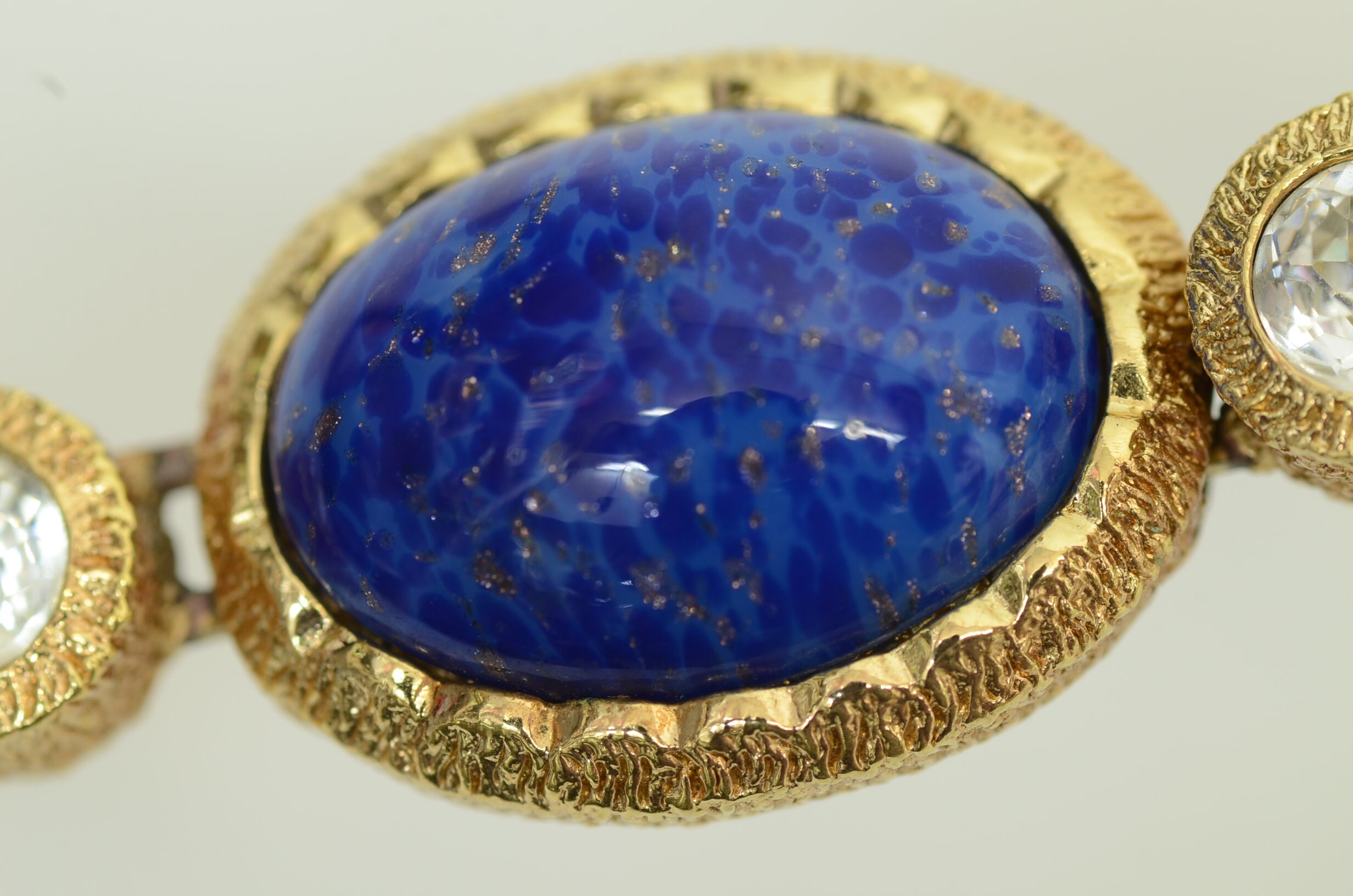 Authentic Christian Dior Bracelet Gold Plated Rhinestone Lapis Etsy