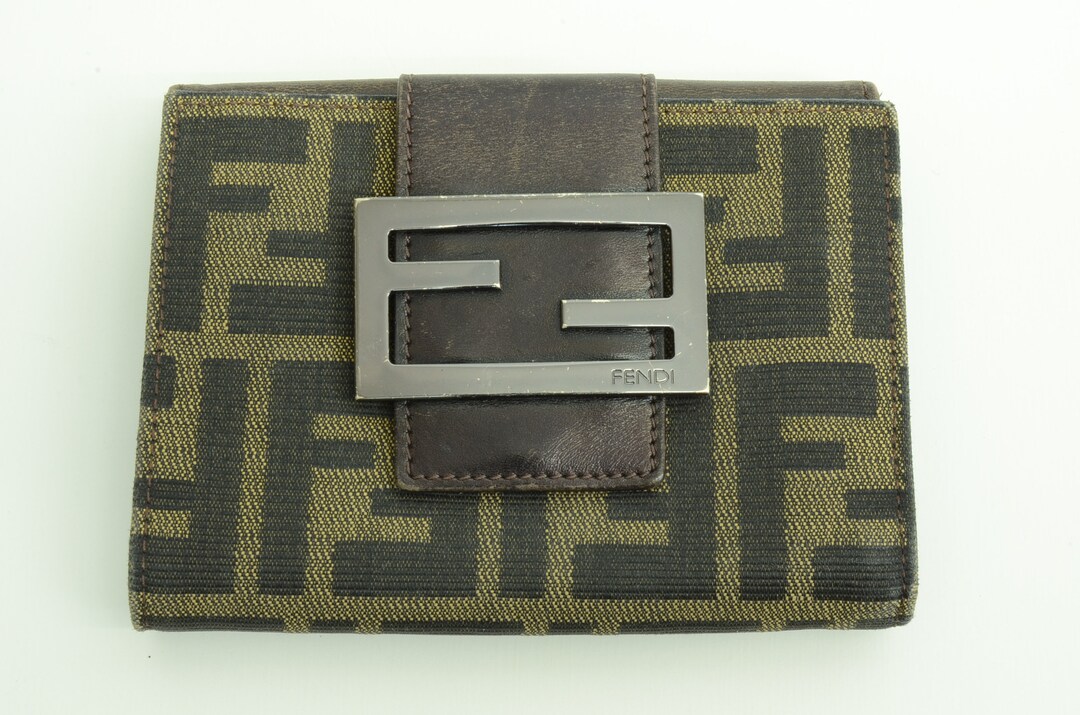Authentic Fendi Zucca Monogram Wallet Leather Canvas Fold Over - Etsy
