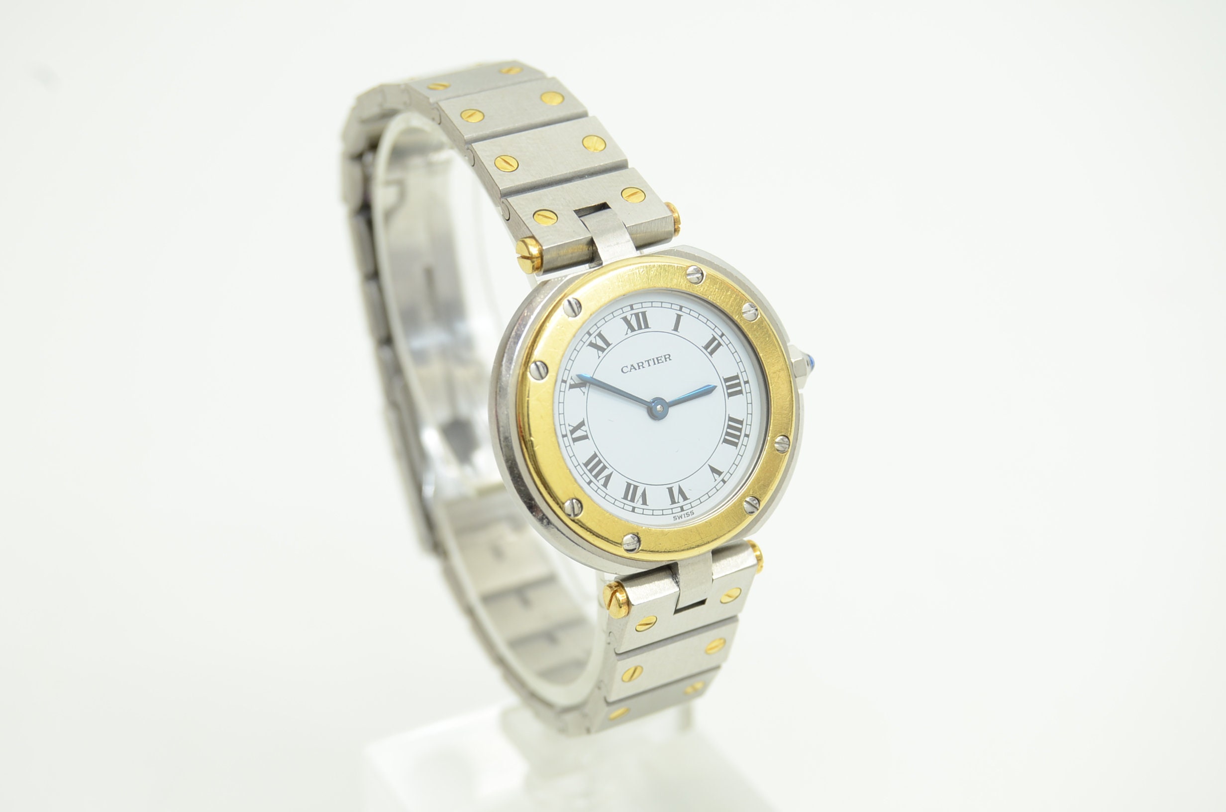 Authentic Santos De Cartier Watch Round 