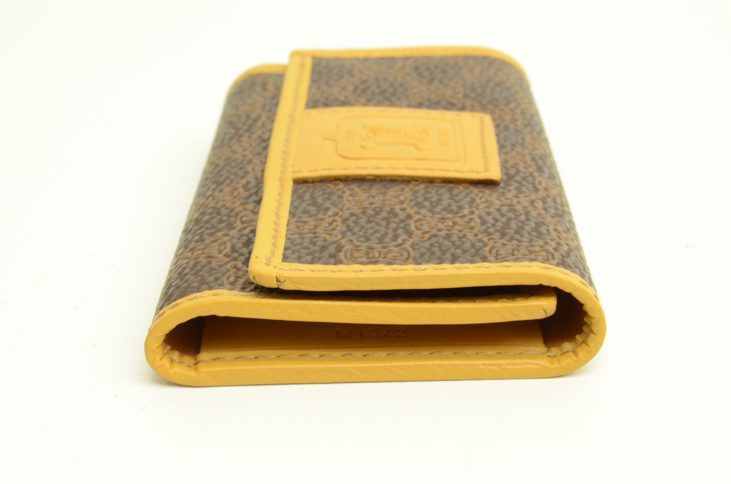 Authentic Celine Monogram Leather Key Ring Wallet Logo Brown Authentic Celine Monogram Leather Key Ring Wallet Logo Brown