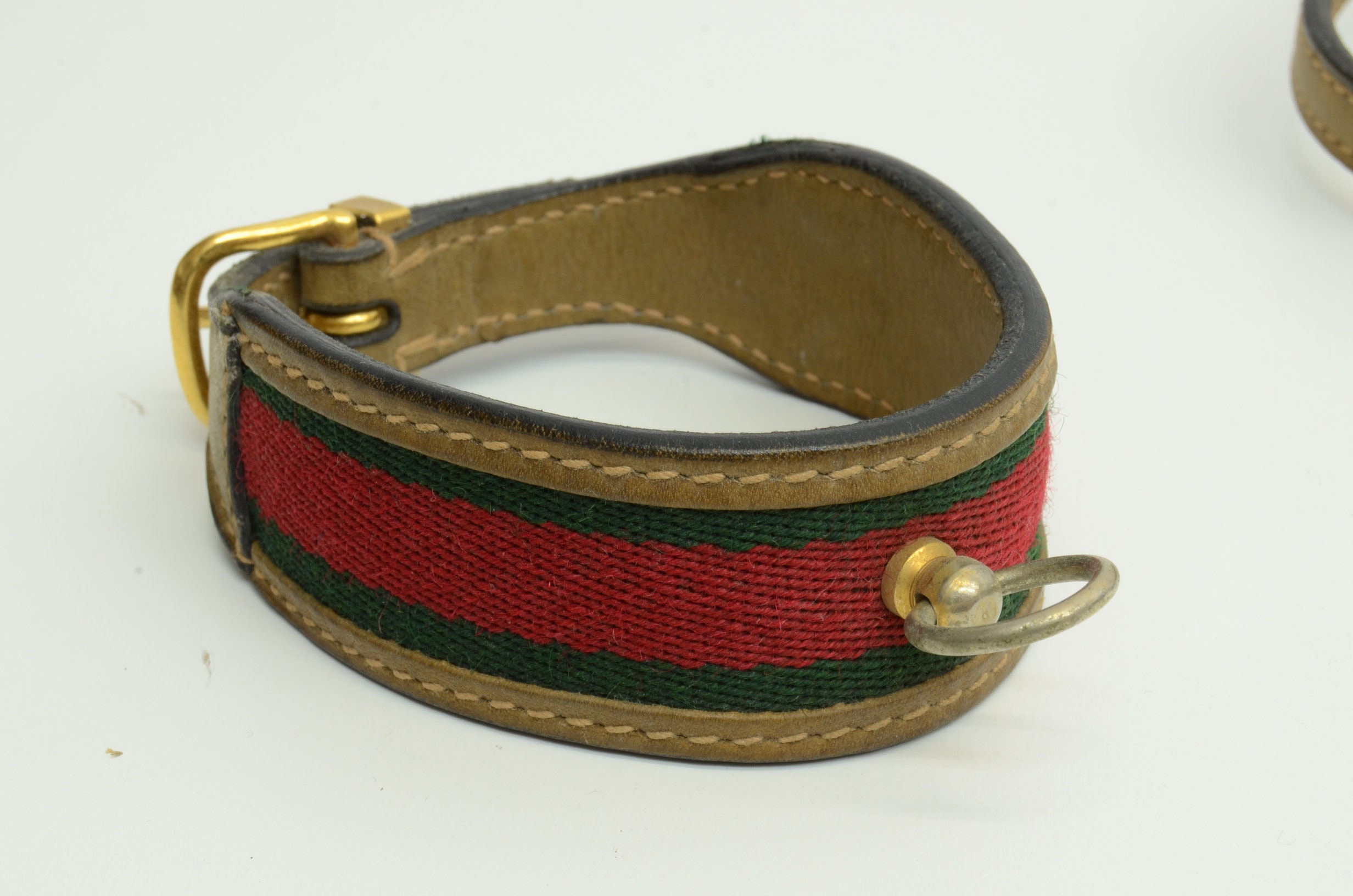 Authentic Gucci Web Stripe Dog Leash and Collar Leather Nylon Vintage Classic 9p7993 Etsy UK