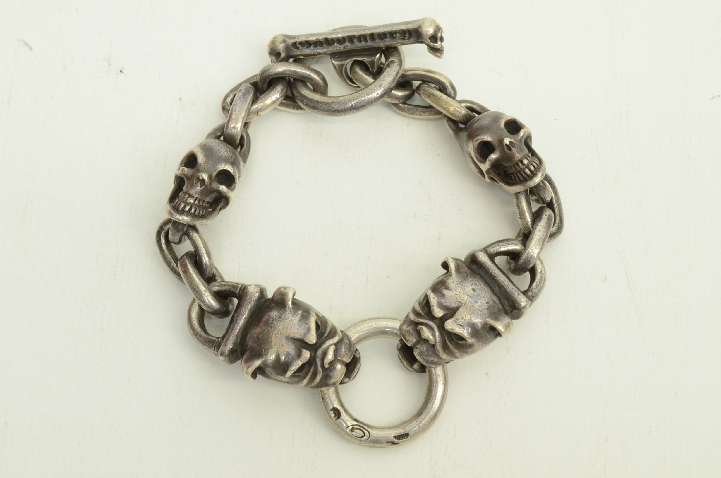 Authentic Gabor gaboratory Sterling Silver Bracelet Skull - Etsy