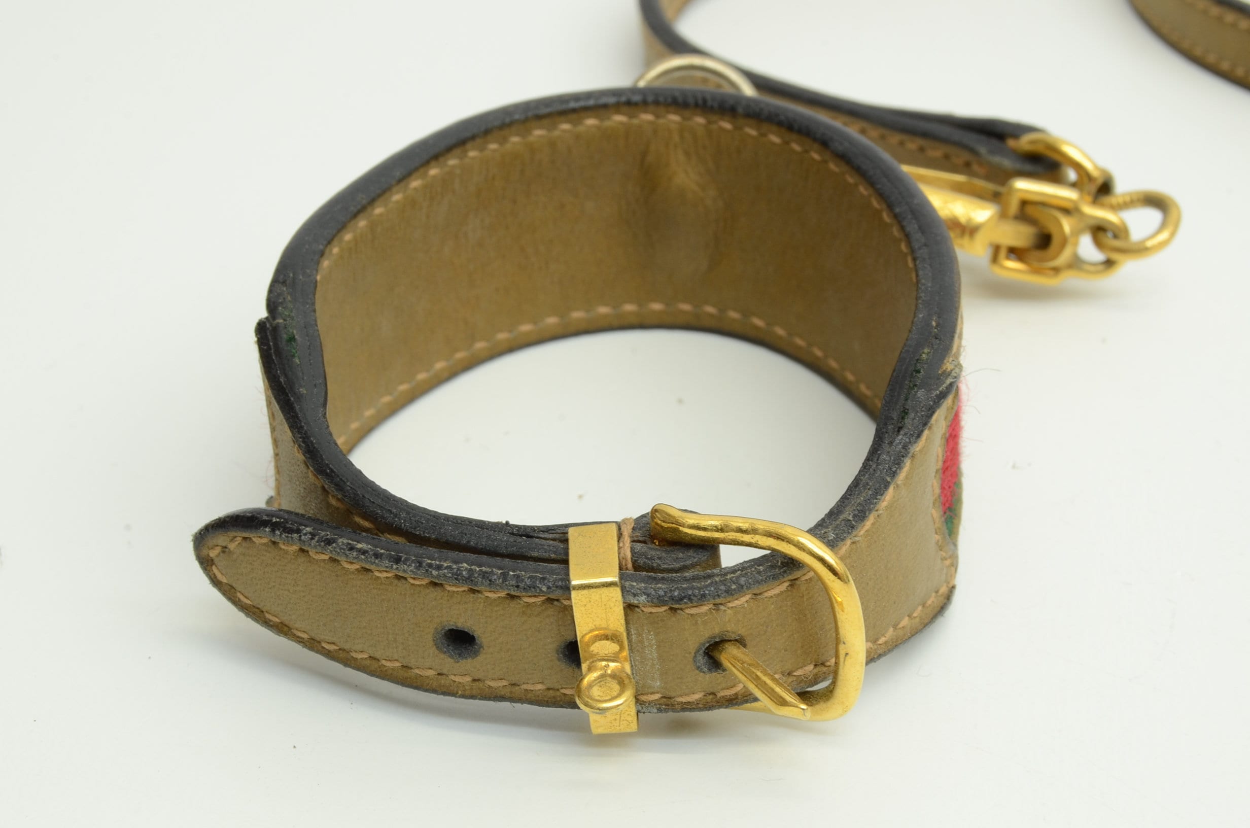 Authentic Gucci Web Stripe Dog Leash and Collar Leather Nylon -  Finland