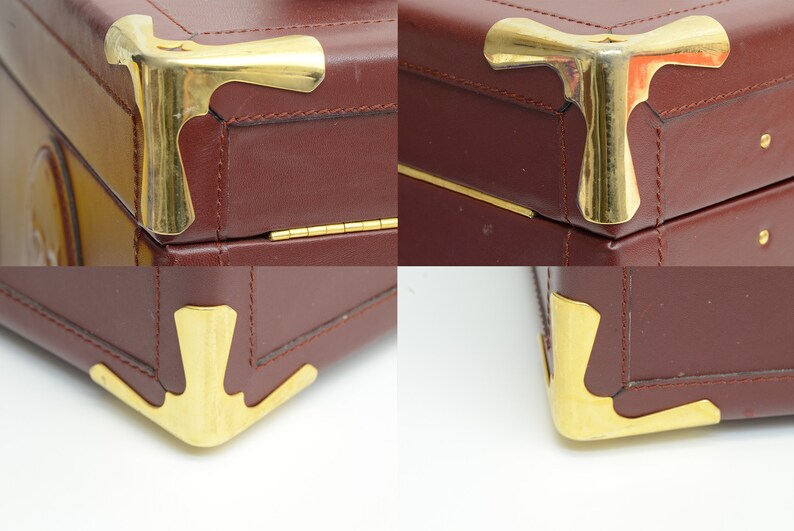 Authentic Cartier Vintage Jewelry Box Must de Burgundy Leather Etsy