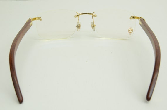 Authentic Cartier C Decor Rimless Bubinga Wood GP 55 19 140b Uncut Gems Vintage Glasses 1p782 Etsy