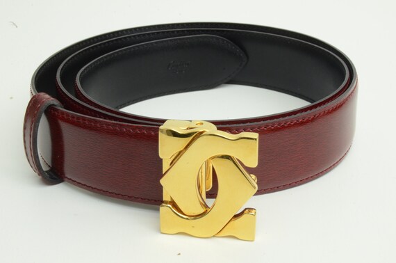 cartier double c logo belt