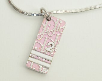 アクセサリー Christian Dior Trotter Logo Necklace Dior Trotter Necklace Number 2 wine-red/Silver metallic