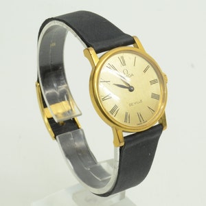 Relógio autêntico Omega De Ville 24 mm redondo GP couro vintage relógio de pulso 0p6939