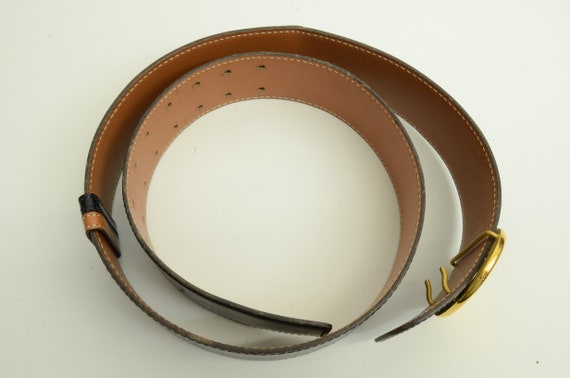 Black Genuine Leather Hermes Belt