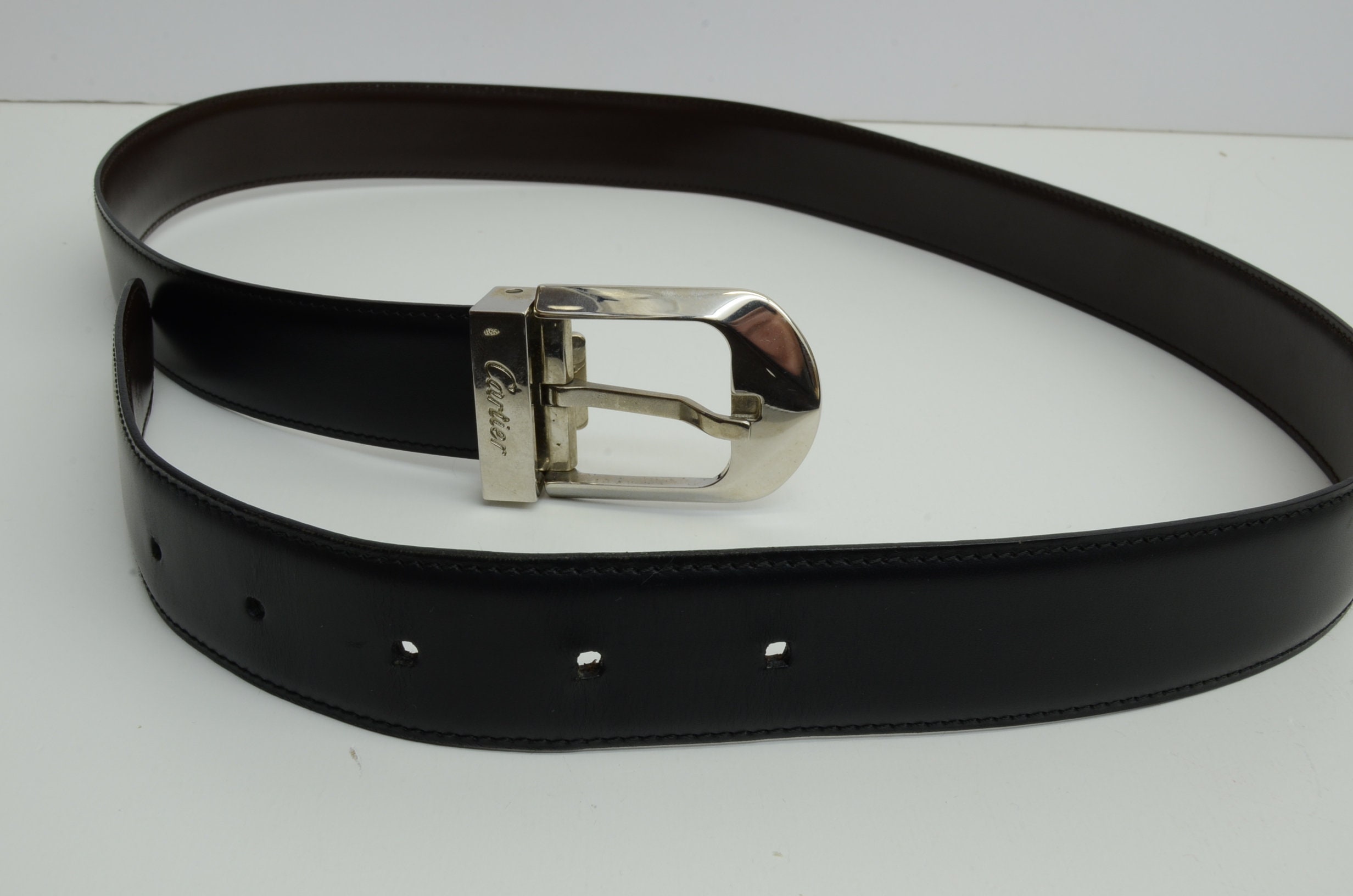 Leather belt Cartier Burgundy size XL International in Leather