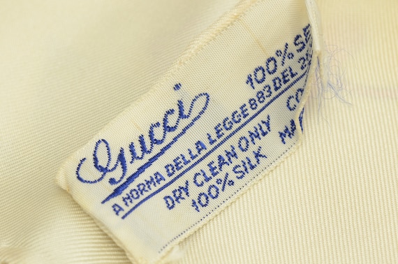 Authentic Gucci 100% Silk Scarf White A Norma Del… - image 5