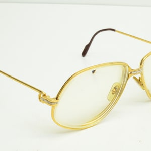 Authentic Cartier Vintage Eyeglasses Panthere GM 63 16 140 GP Gold Rx Glasses 0p4861