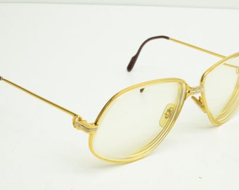 Authentic Cartier Vintage Eyeglasses Panthere GM 63 16 140 GP Gold Rx Glasses 0p4861