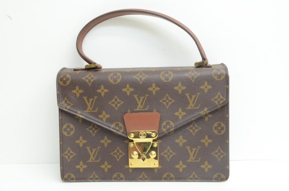 LOUIS VUITTON Authentic Women's Monogram Hand Bag Malesherbes Brown  Leather