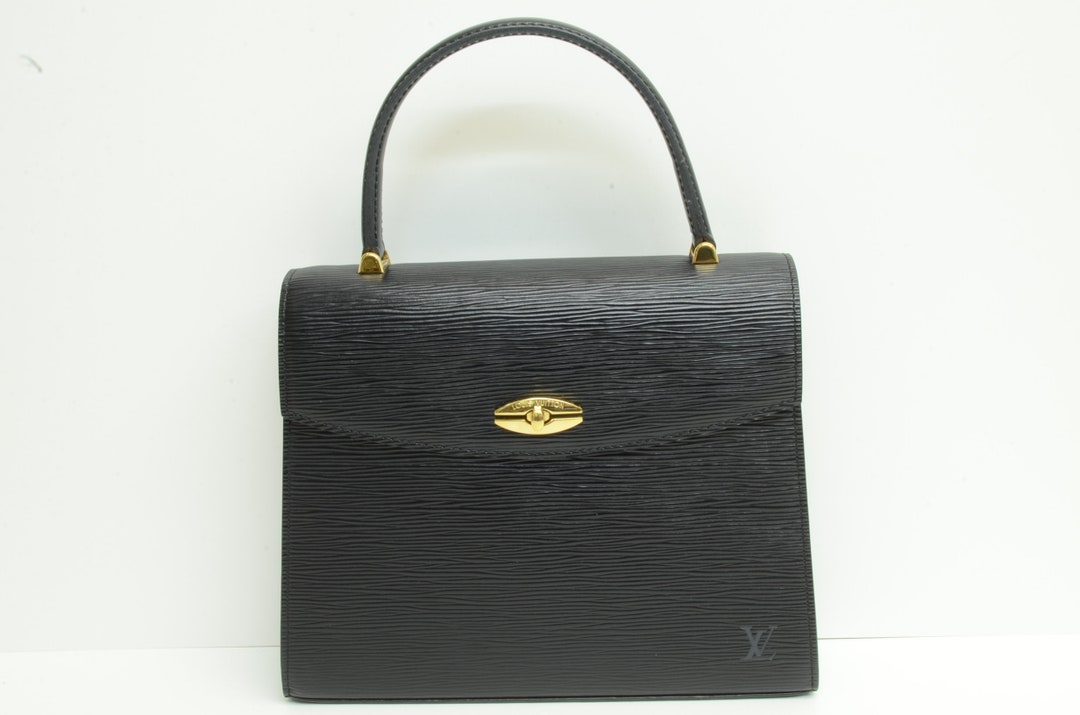 Authentic Louis Vuitton Epi Malesherbes Black Leather Handbag