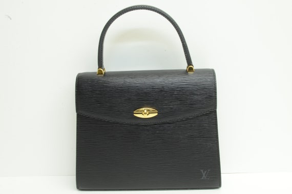 Authentic Louis Vuitton Epi Malesherbes Black Leather Handbag 