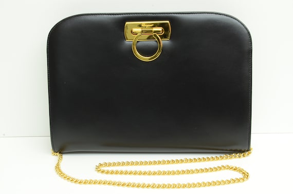 Authentic Salvatore Ferragamo Gancini Logo Purse … - image 1