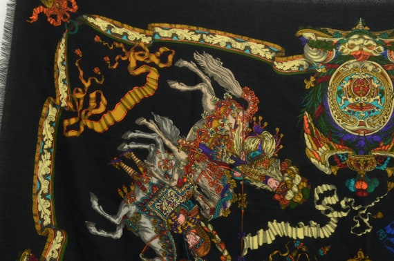 Authentic Gucci 100% Cotton Scarf Black Fringed Shawl 130cm - Etsy