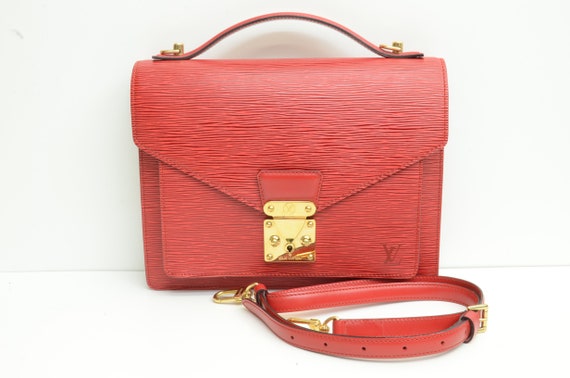 Buy Authentic Louis Vuitton Epi Monceau Red Leather Handbag Push Online in  India 