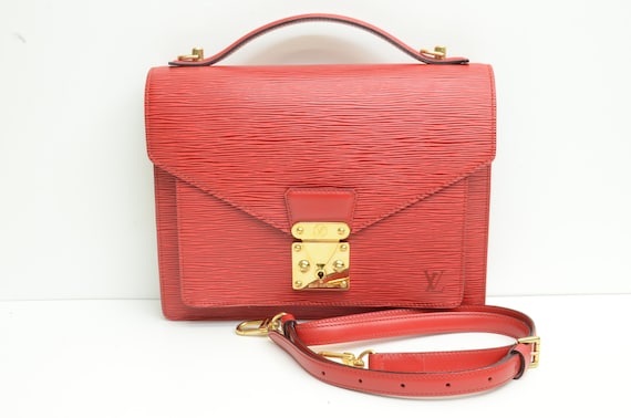 Buy Authentic Louis Vuitton Epi Monceau Red Leather Handbag Push Online in  India 