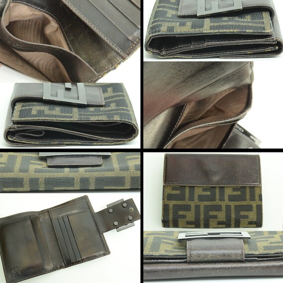 Fendi Zucca Canvas Leather Wallet