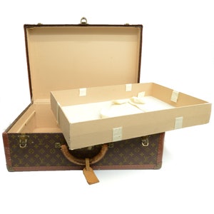 Authentieke Louis Vuitton Alzer 60 Vintage Monogram Signature Trunk Bagage Logo L Travel Case 0p5990
