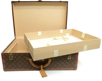 Authentic Louis Vuitton Alzer 60 Vintage Monogram Signature Trunk Luggage Logo L Travel Case 0p5990