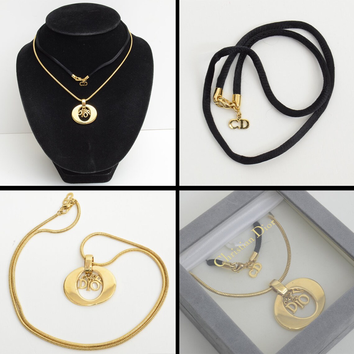 Authentic Christian Dior Letter Charm Necklace GP Large Etsy