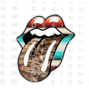 Serape Brindle Cowhide Lips PNG